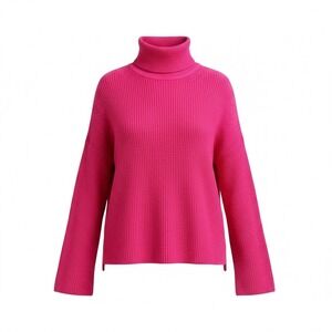 Abercrombie & Fitch Soft A&F Wool Tunic Sweater Ribbed‎ Knit Mock Neck Red Pink